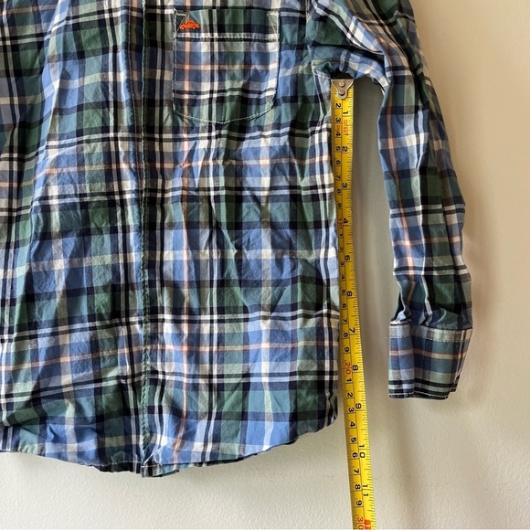 🌼 5/$25 Carter’s Boys Plaid Button-Up Shirt 5T Long Sleeve Blue Green - Picture 9 of 10